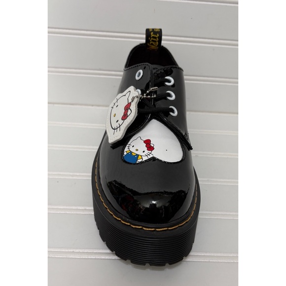 DR MARTEN X HELLO KITTY Black Patent 1461 Quad Platform Shoes Womens Size 9 - Picture 4 of 13
